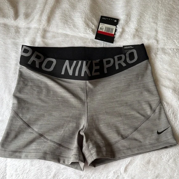 Nike PRO - New With Tags - Women's Athletic Gray Training Shorts - Picture 1 of 5